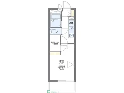 レオパレスグランディール5(1K/2階)の間取り写真