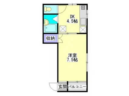 コーポフレグランス(1DK/1階)の間取り写真