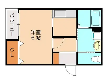 ELLINA貴船II(1K/2階)の間取り写真