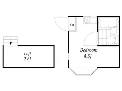 ビップ調布ヶ丘(ワンルーム/2階)の間取り写真