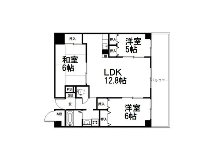 フォレストグリーン宝ヶ池(3LDK/4階)の間取り写真