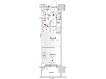 ガーラ・アヴェニュー東大島(2K/11階)の間取り写真