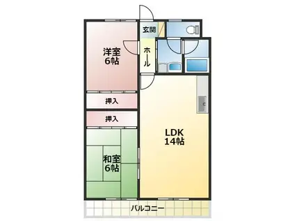 レユシール(2LDK/2階)の間取り写真