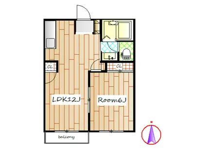 ドリームハイツ(1LDK/2階)の間取り写真
