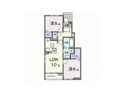 リヴィエール・ピリエI(2LDK/1階)の間取り写真