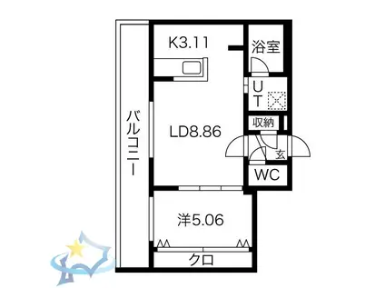 FRAN S7(1LDK/5階)の間取り写真