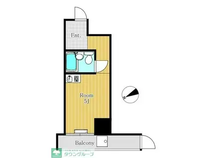 リバーサイドサイトー(ワンルーム/1階)の間取り写真