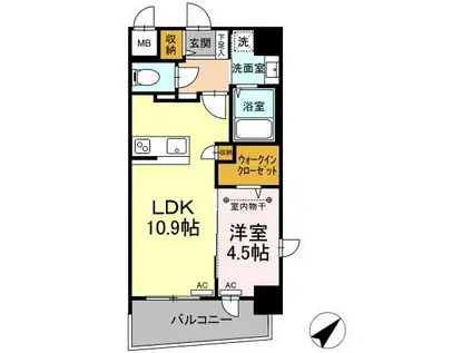 N-FLAT MATSUYAMA(1LDK/8階)の間取り写真