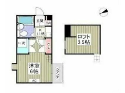 フジパレス行田壱番館(1K/1階)の間取り写真