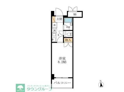 リラ・ウィスタリア(1K/2階)の間取り写真