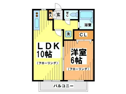 フルール松原 弊社管理物件(1LDK/1階)の間取り写真