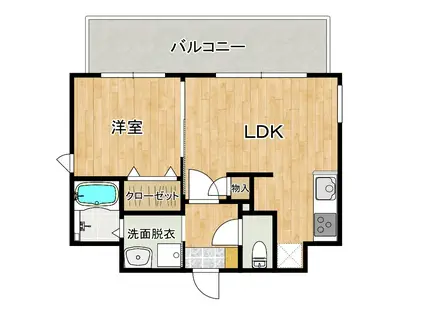 ラ・クラセーヴァ東本町(1LDK/3階)の間取り写真