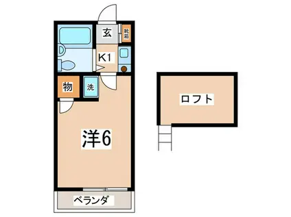 コートビレッジ相武台(1K/2階)の間取り写真