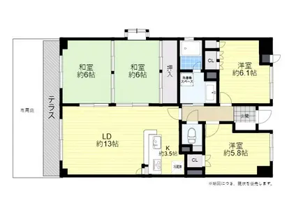 サーパス原新町(4LDK/1階)の間取り写真