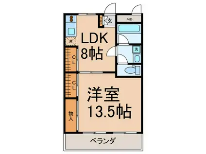 ヨイマンション(1LDK/4階)の間取り写真