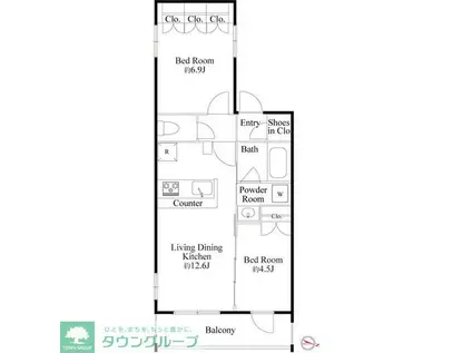 ラ・ミアカーサ東中野(2LDK/2階)の間取り写真