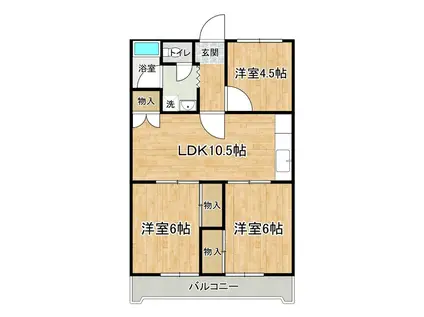 グランメゾンつくば(3LDK/3階)の間取り写真