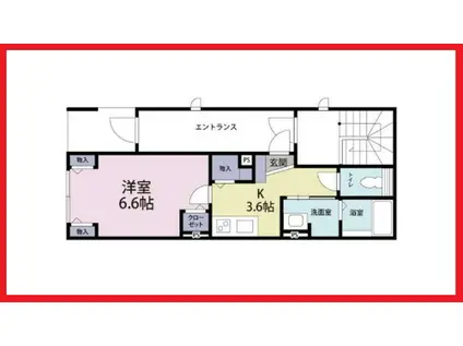 コトイチ(1K/1階)の間取り写真