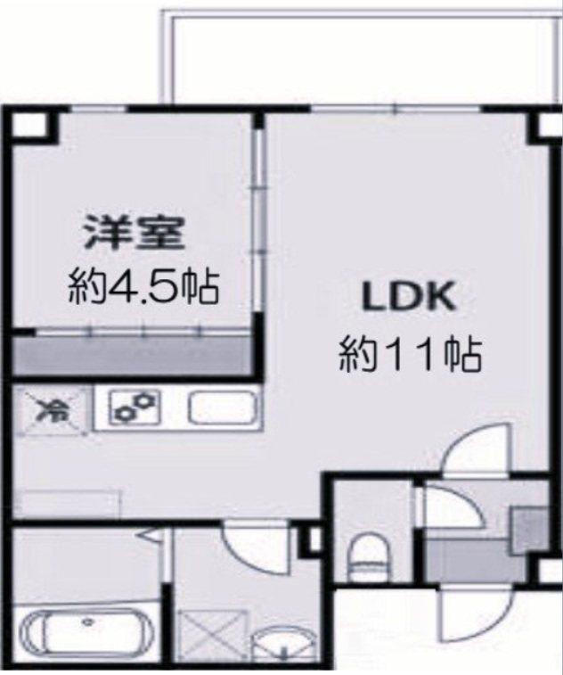 アリビラ六甲(1LDK/2階)の間取り写真