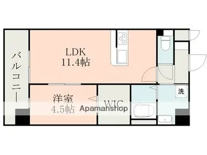 ロザリアン八王寺イースト(1LDK/9階)の間取り写真