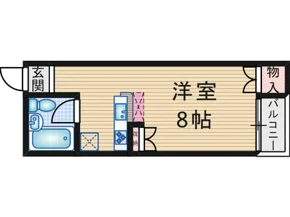 ストークハイツ北桜塚(ワンルーム/1階)の間取り写真