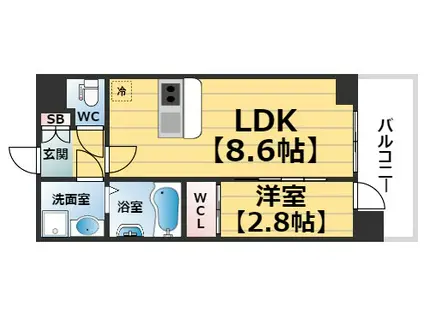 セレニテ中崎町リアン(1LDK/3階)の間取り写真