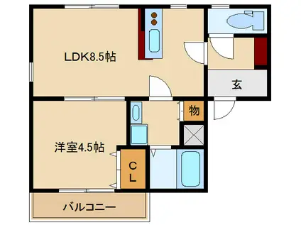 BLANCOSTA SONODA(1DK/3階)の間取り写真