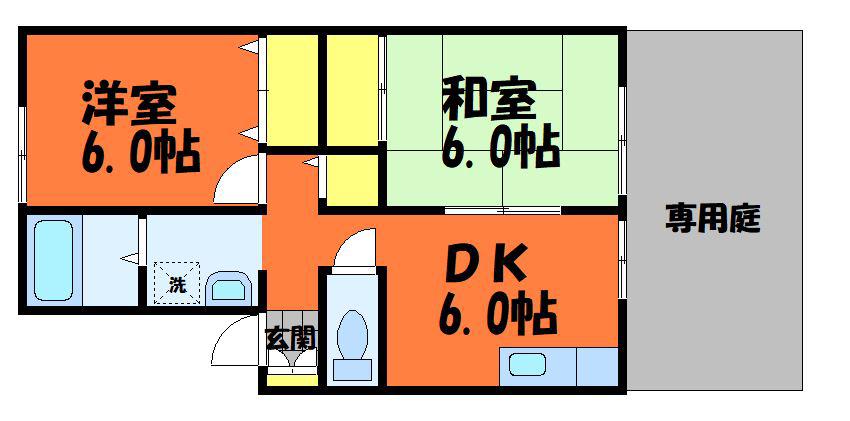 FX寿 A棟(2DK/1階)の間取り写真
