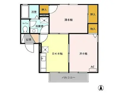ジュピターズA(3DK/2階)の間取り写真
