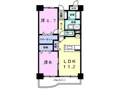 ガーデンスクエア(2LDK/3階)の間取り写真