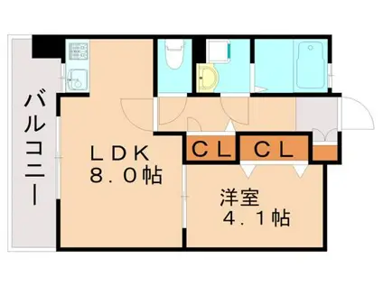 アルティザ博多プレミア(1LDK/4階)の間取り写真