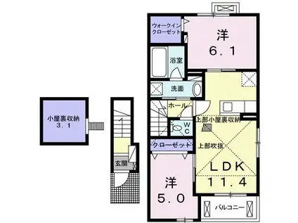 東急田園都市線 つきみ野駅 徒歩17分 2階建 築10年(2LDK/2階)の間取り写真