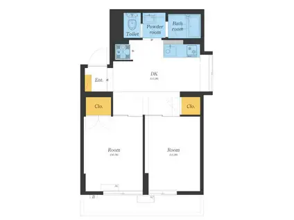 グレート学芸大(2DK/3階)の間取り写真