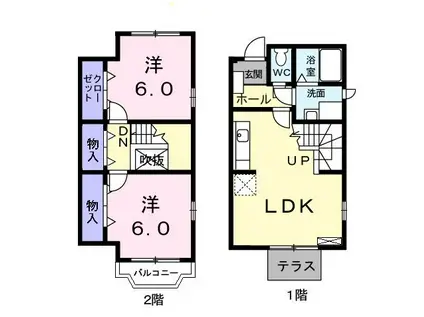 エム・プルミエC(2LDK/1階)の間取り写真