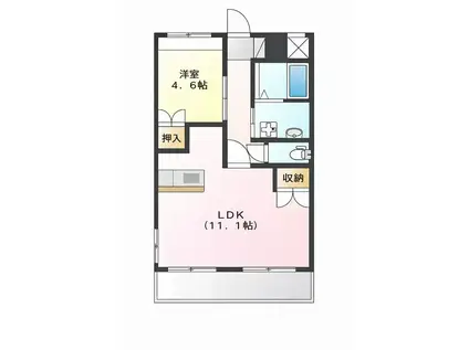 LUCE DEL SOLE(1LDK/1階)の間取り写真