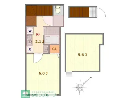 CS飛田給(1K/2階)の間取り写真