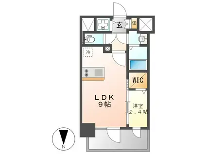 CREST TAPP志賀本通(1LDK/11階)の間取り写真