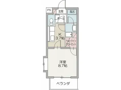 グランフィーノ(1K/3階)の間取り写真