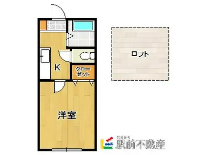 田隈コーポ(1K/2階)の間取り写真