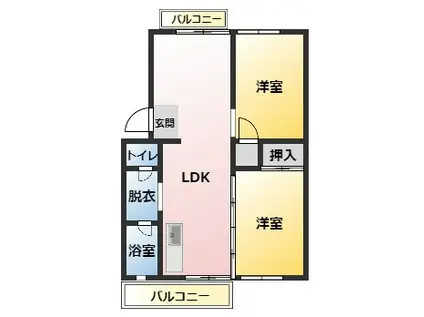 たかさごコーポラス碧南(2LDK/5階)の間取り写真