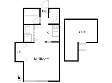 リヒトハイム桜台(ワンルーム/2階)の間取り写真
