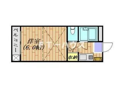 ジュネパレス八千代第16(1K/1階)の間取り写真