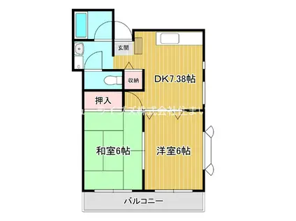 ミスズ97(2DK/2階)の間取り写真