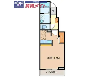 グレイス YT(ワンルーム/1階)の間取り写真