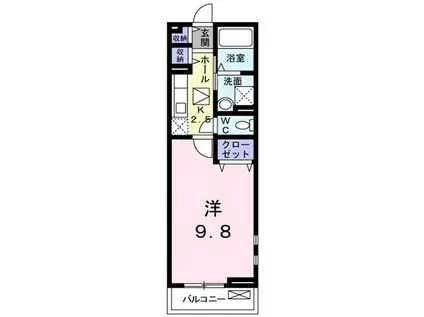 ライラック(1K/1階)の間取り写真