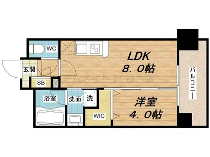アーバネックス北堀江II(1LDK/5階)の間取り写真
