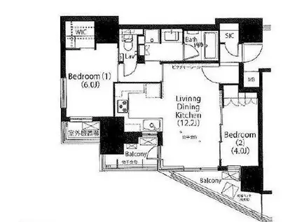 フレンシア四谷左門町(2LDK/7階)の間取り写真