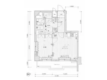 ルーブル飯田橋(1LDK/8階)の間取り写真