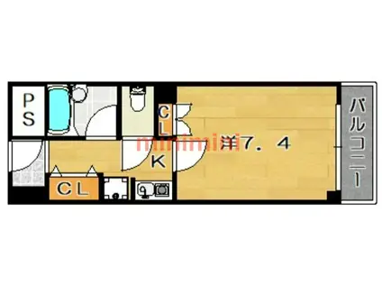 アーク福西(1K/2階)の間取り写真