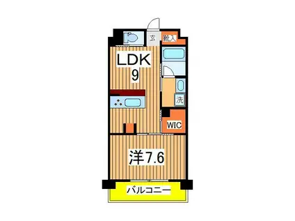 ART RESIDENCE IN OOTAKA‐NO‐MORI B棟(1LDK/5階)の間取り写真
